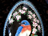 Blue Bird In Apple Tree Ukrainian Easter Egg Pysanky By So Jeo : pysanky pysanka ukrainian easter egg batik art sojeo florals flowers birds stars trees vines blooms buds bluebird owl art sojeo so jeo eggshell egg shell blown decoration ivy garden rainbow rosie posy nightshad victorian trees etched brown chicken eggs turkey